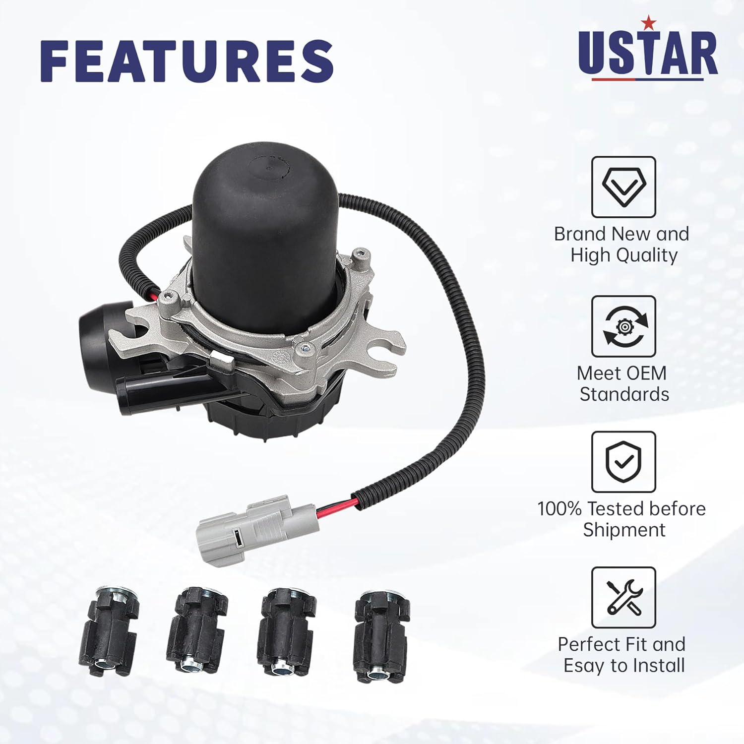 USTAR Secondary Air Injection Pump Fit for Toyota Sequoia Tundra Land Cruiser 4Runner Lexus LX570 V8 4.6L 4.7L 5.7L 17610-0S010 176100S010