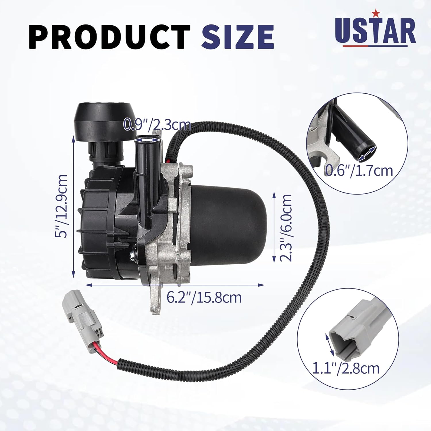 USTAR Secondary Air Injection Pump Fit for Toyota Sequoia Tundra Land Cruiser 4Runner Lexus LX570 V8 4.6L 4.7L 5.7L 17610-0S010 176100S010